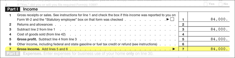 Schedule C Gross Income