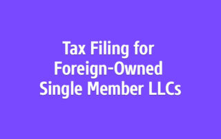 Foreign-Owned Single Member LLC Tax Filing Requirements and 5472 filing