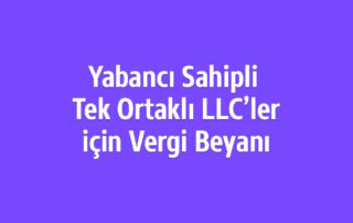 Yabancı Sahipli Tek Ortaklı LLC’ler için Vergi Beyanı ve 5472 Bildirimi